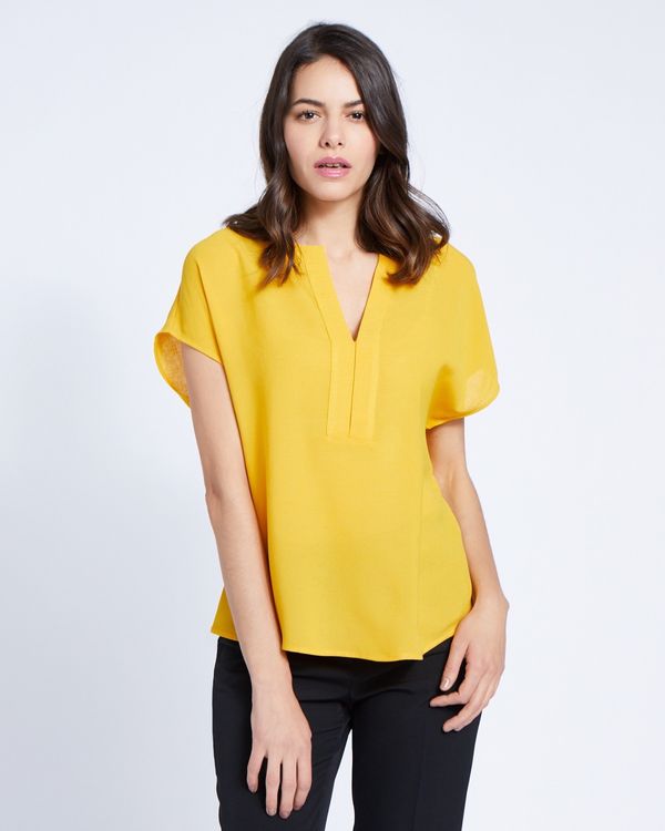 Paul Costelloe Living Studio Ochre Half Placket Top