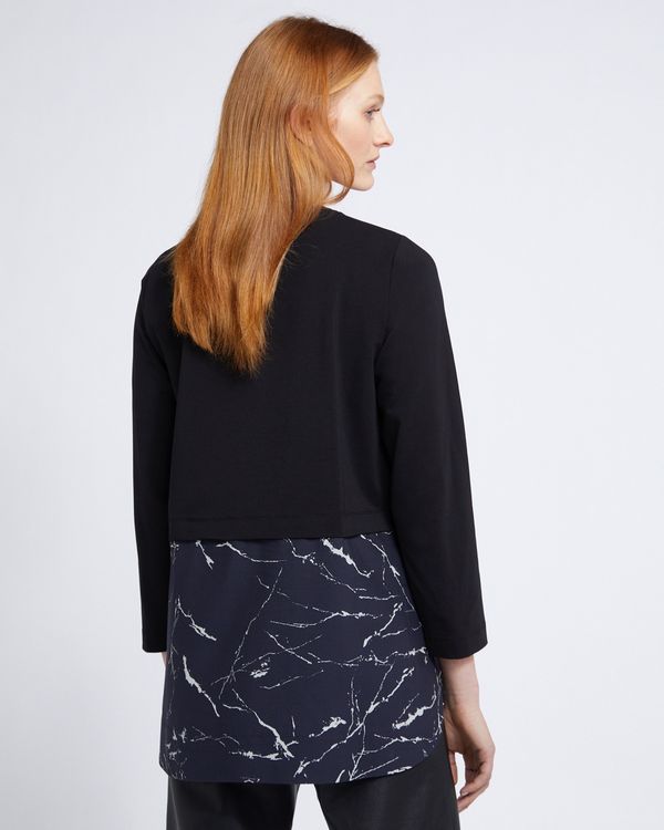 Carolyn Donnelly The Edit Marble Print Cotton Hem Top