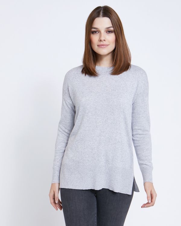 Paul Costelloe Living Studio Light Grey Rib Side Panel Jumper