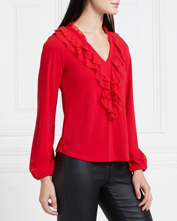 Gallery Mistletoe Ruffle Blouse