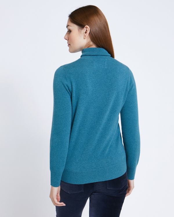 Paul Costelloe Living Studio Green Cashmere Polo Neck Jumper