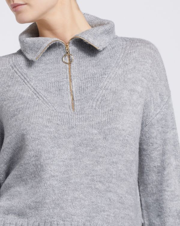 Half Zip Funnel Neck Jumper