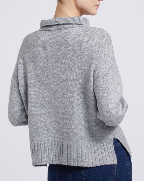 Half Zip Funnel Neck Jumper