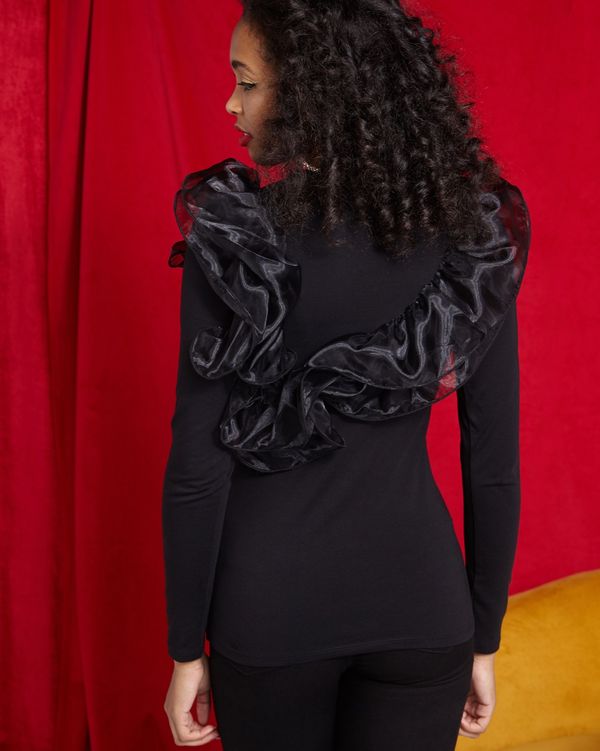Savida Anna Jersey Frill Top