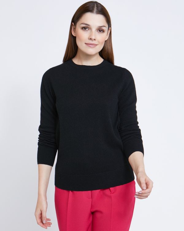 Paul Costelloe Living Studio Black Cashmere Crew Neck Jumper