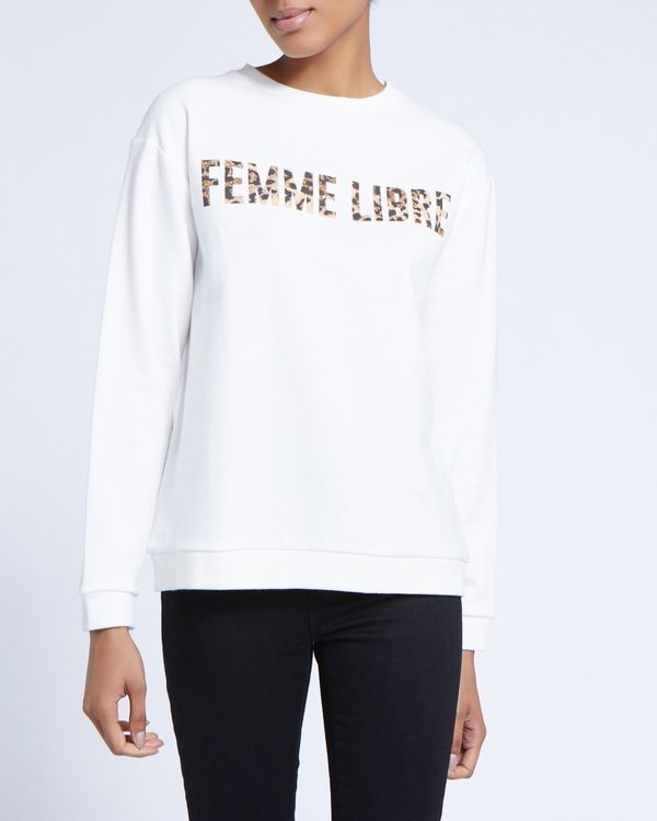 Leopard Slogan Sweatshirt