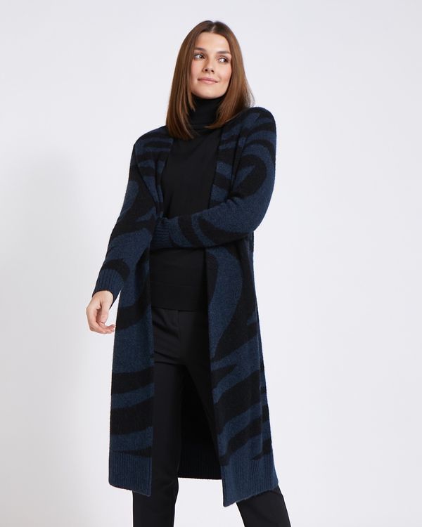 Paul Costelloe Living Studio Black Animal Coatigan