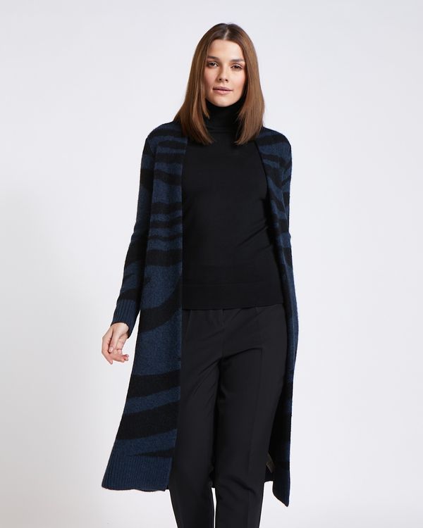 Paul Costelloe Living Studio Black Animal Coatigan