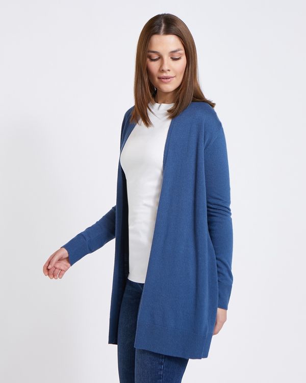 Paul Costelloe Living Studio Blue Shawl Cardigan