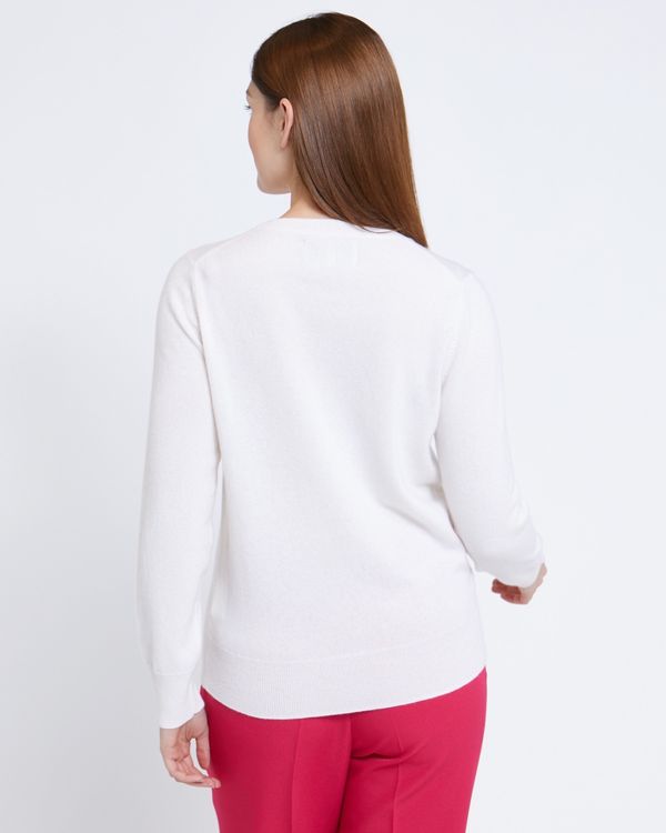 Paul Costelloe Living Studio Cream Cashmere Crew Neck Jumper