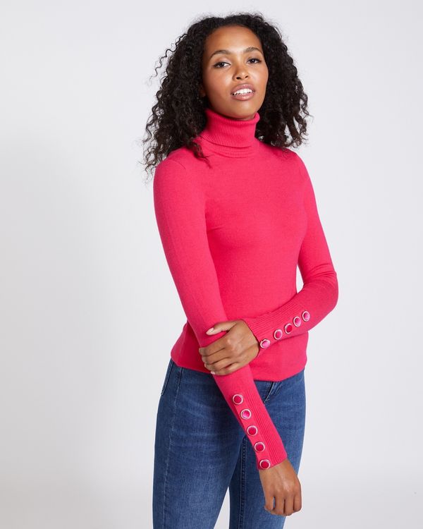 Savida Velvet Button Cuff Jumper
