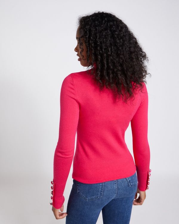 Savida Velvet Button Cuff Jumper