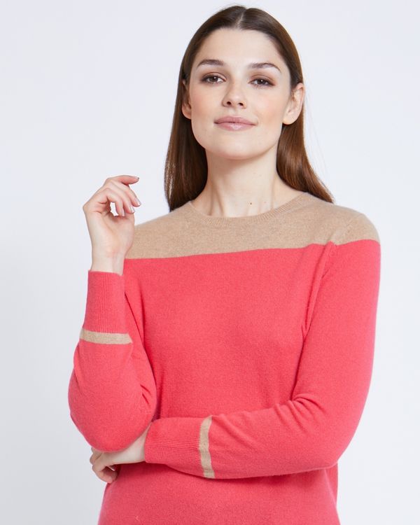 Paul Costelloe Living Studio Colour Block Crew Neck Jumper