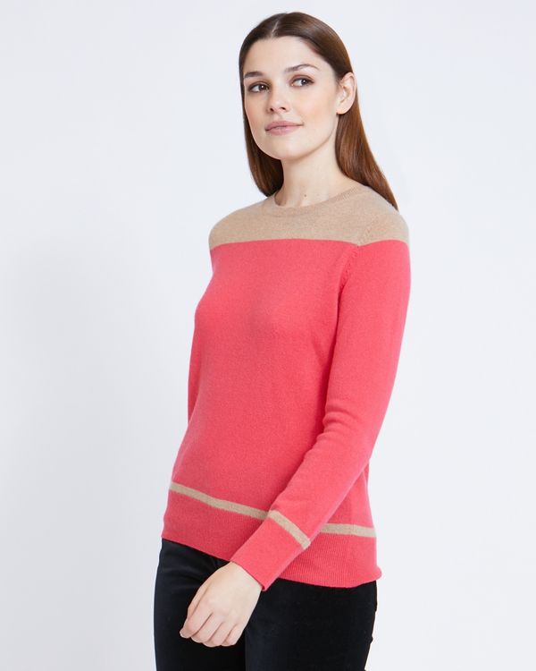 Paul Costelloe Living Studio Colour Block Crew Neck Jumper
