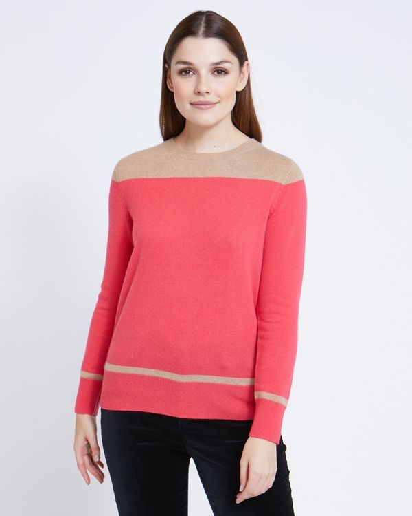 Paul Costelloe Living Studio Colour Block Crew Neck Jumper