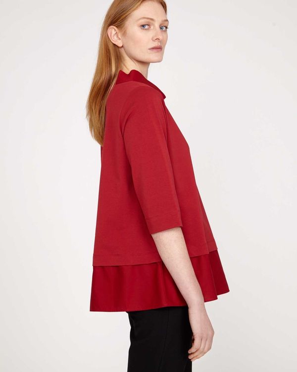 Carolyn Donnelly The Edit Red Funnel Neck Top