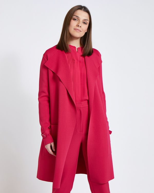 Paul Costelloe Living Studio Pink Viscose Belt Cardigan