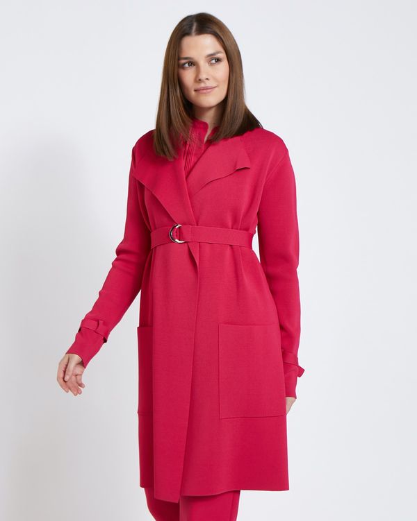 Paul Costelloe Living Studio Pink Viscose Belt Cardigan
