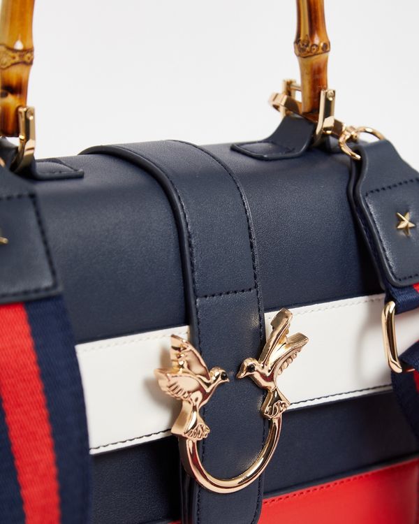 Savida Stripe Bamboo Handle Bag