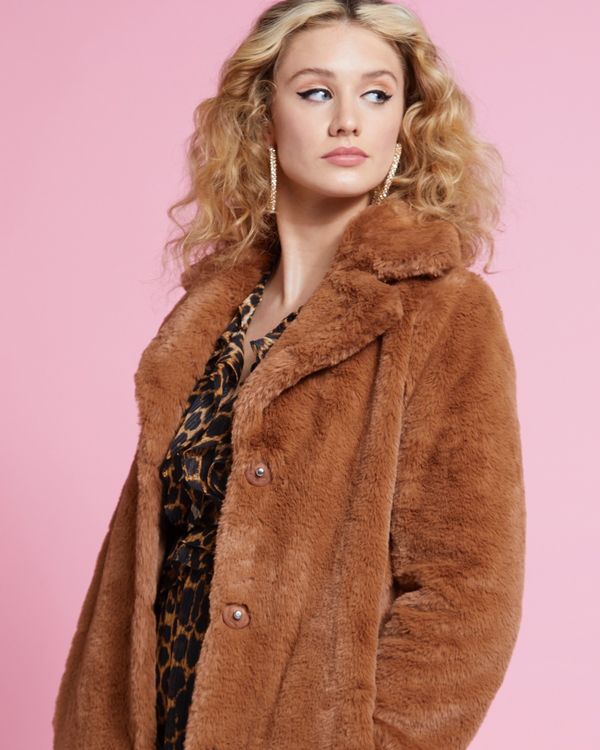Savida All Over Faux Fur Coat