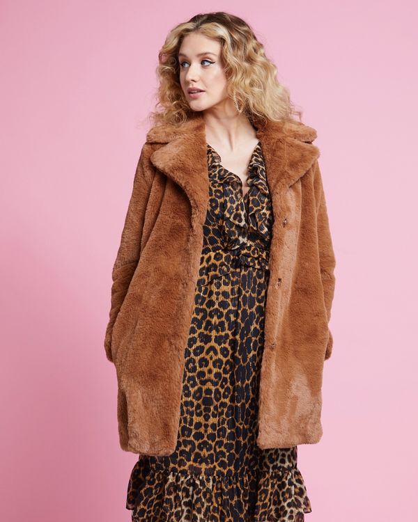 Savida All Over Faux Fur Coat