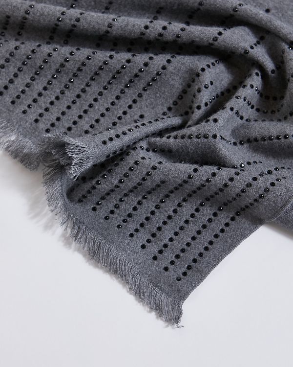 Paul Costelloe Living Studio Grey Studded Scarf