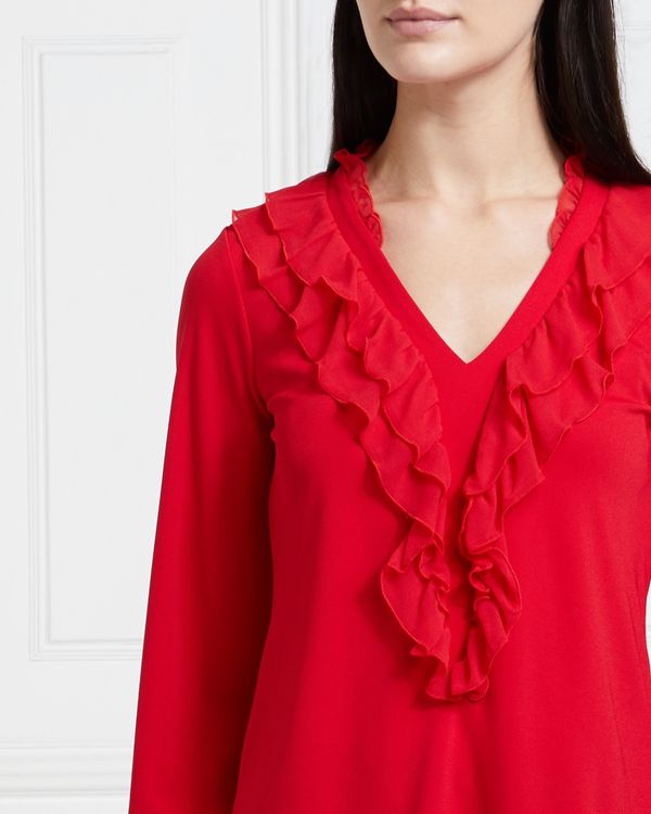 Gallery Mistletoe Ruffle Blouse
