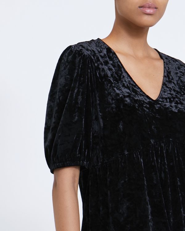Velvet Puff Sleeve Top
