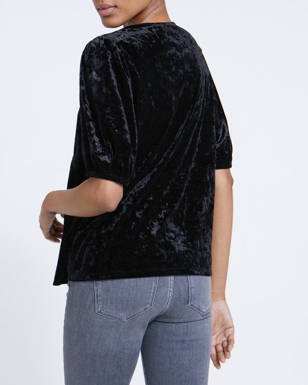 Velvet Puff Sleeve Top