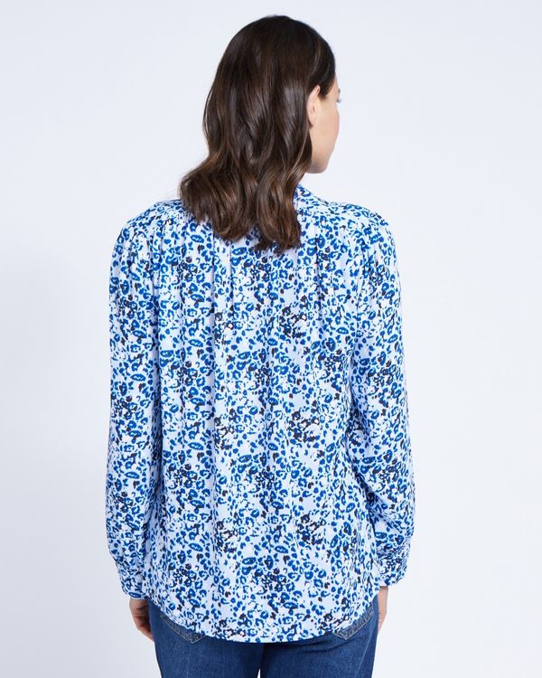 Paul Costelloe Living Studio Blue Leopard Blouse