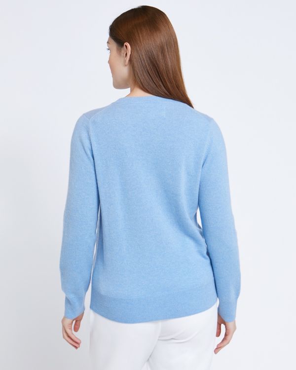 Paul Costelloe Living Studio Light Blue Cashmere Crew Neck Jumper