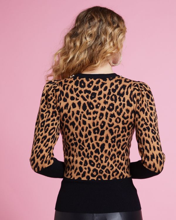 Savida Jewel Neck Jacquard Jumper