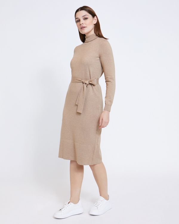 Paul Costelloe Living Studio Camel Polo Tie Dress