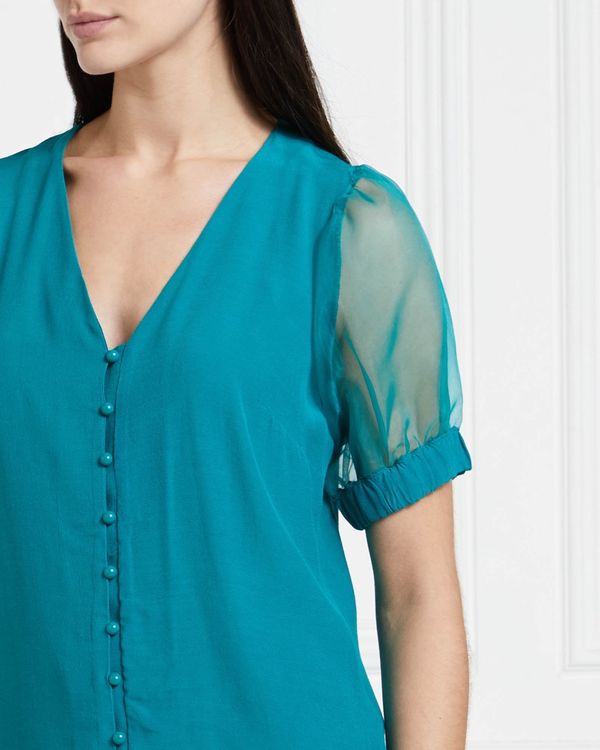 Gallery Organza Sleeve Top