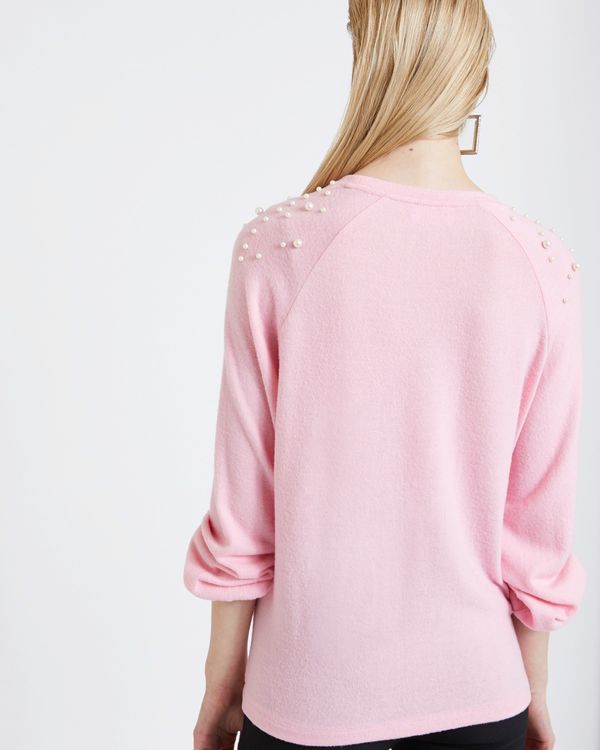 Savida Soft Touch Top With Pearls