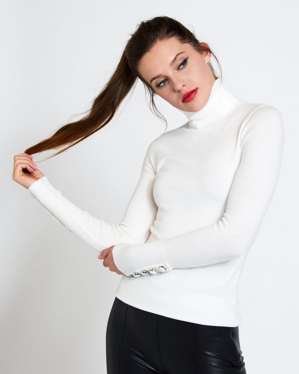 Savida Velvet Button Cuff Jumper