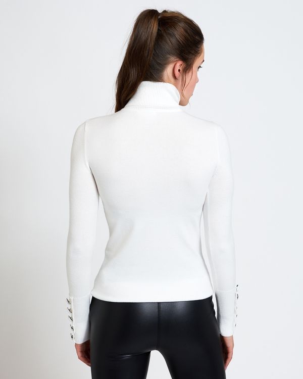 Savida Velvet Button Cuff Jumper
