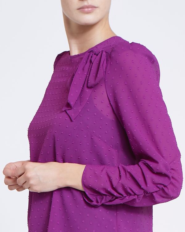 Dobby Bow Blouse