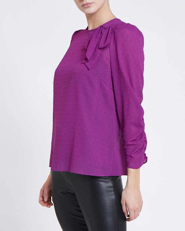 Dobby Bow Blouse