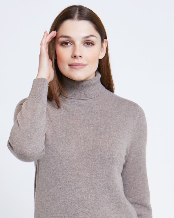 Paul Costelloe Living Studio Mink Cashmere Polo Neck Jumper