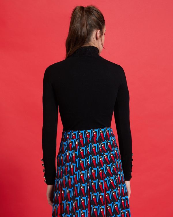 Savida Velvet Button Cuff Jumper