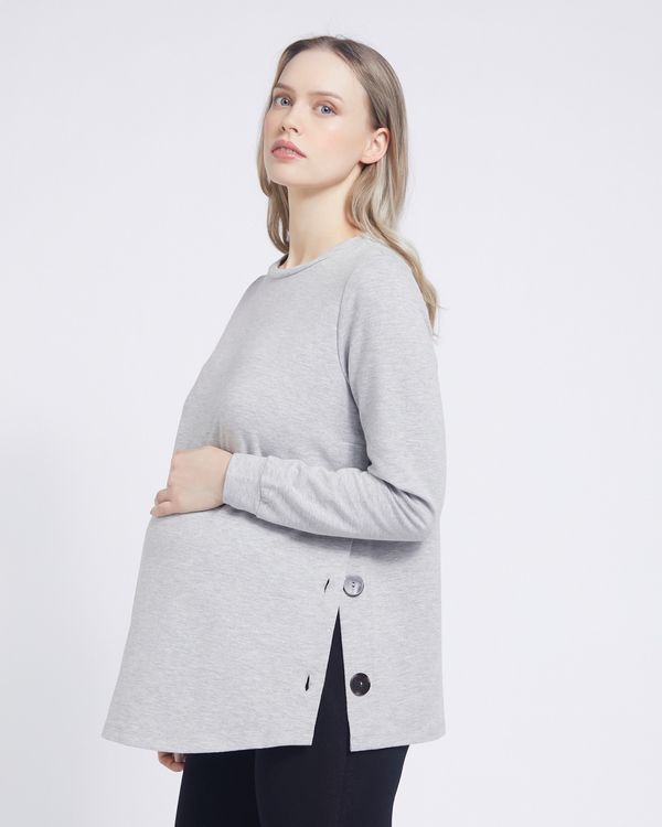 Savida Button Detail Maternity Sweatshirt