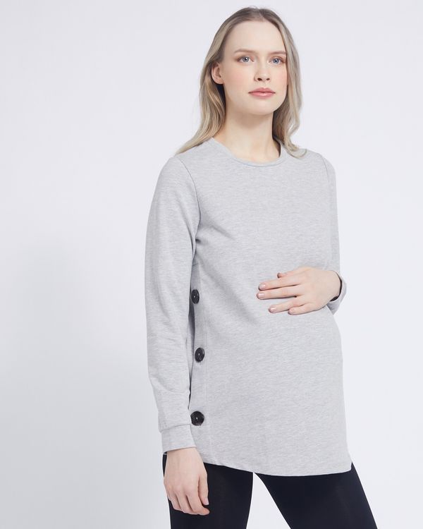 Savida Button Detail Maternity Sweatshirt